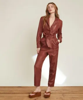 One Piece Leather Jumpsuit for Women