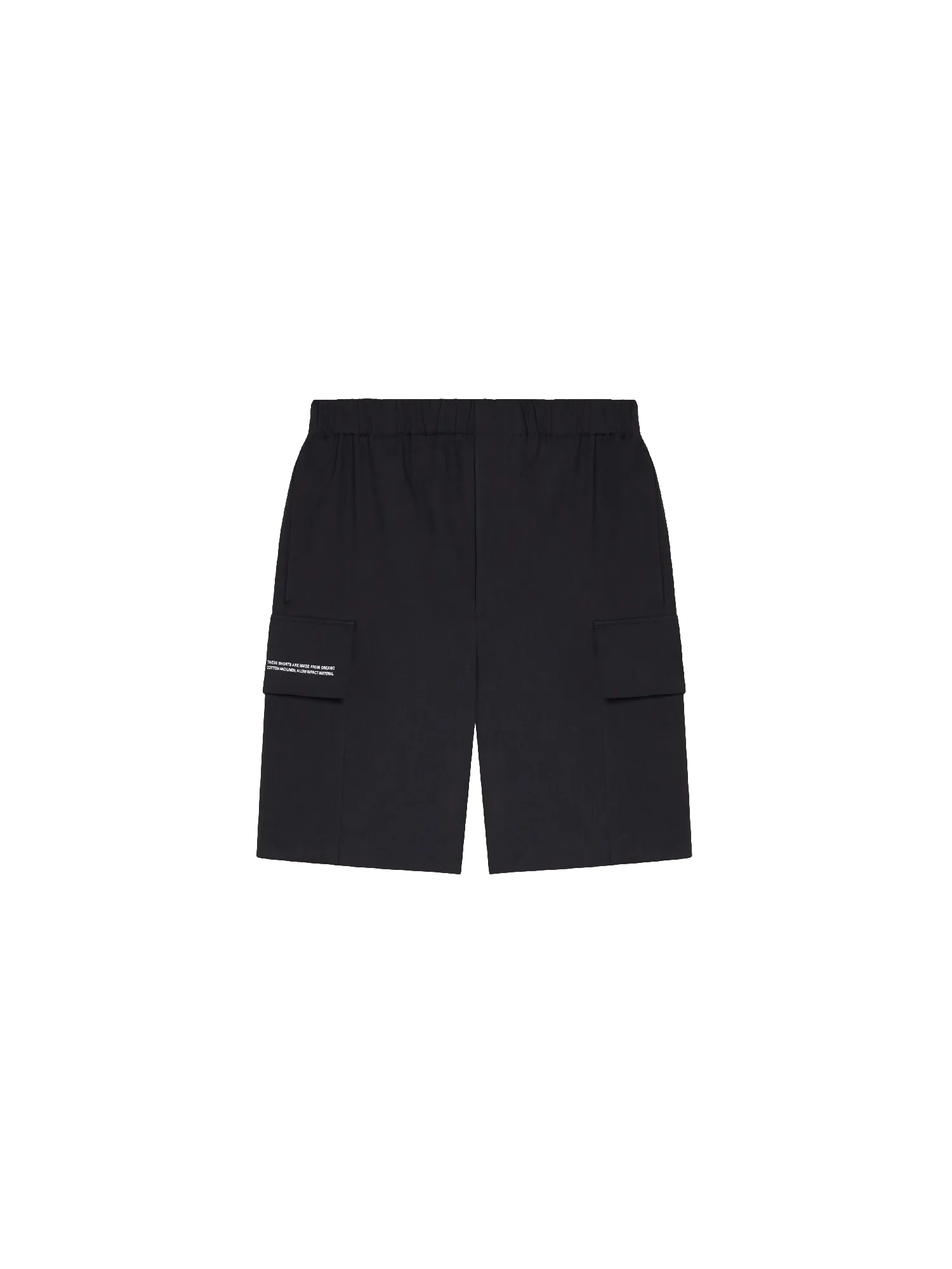 Organic Cotton Blend Cargo Shorts—black