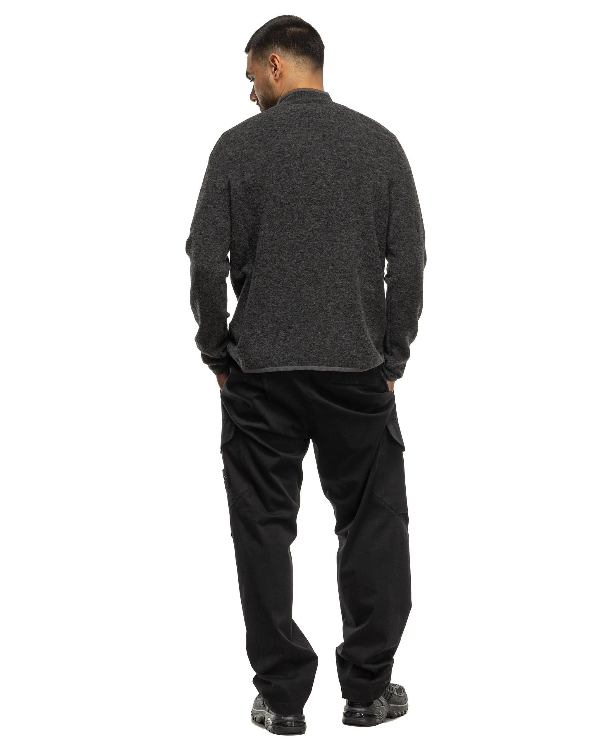 Organic Cotton Satin Stretch 2 Pocket Cargo Pant Black