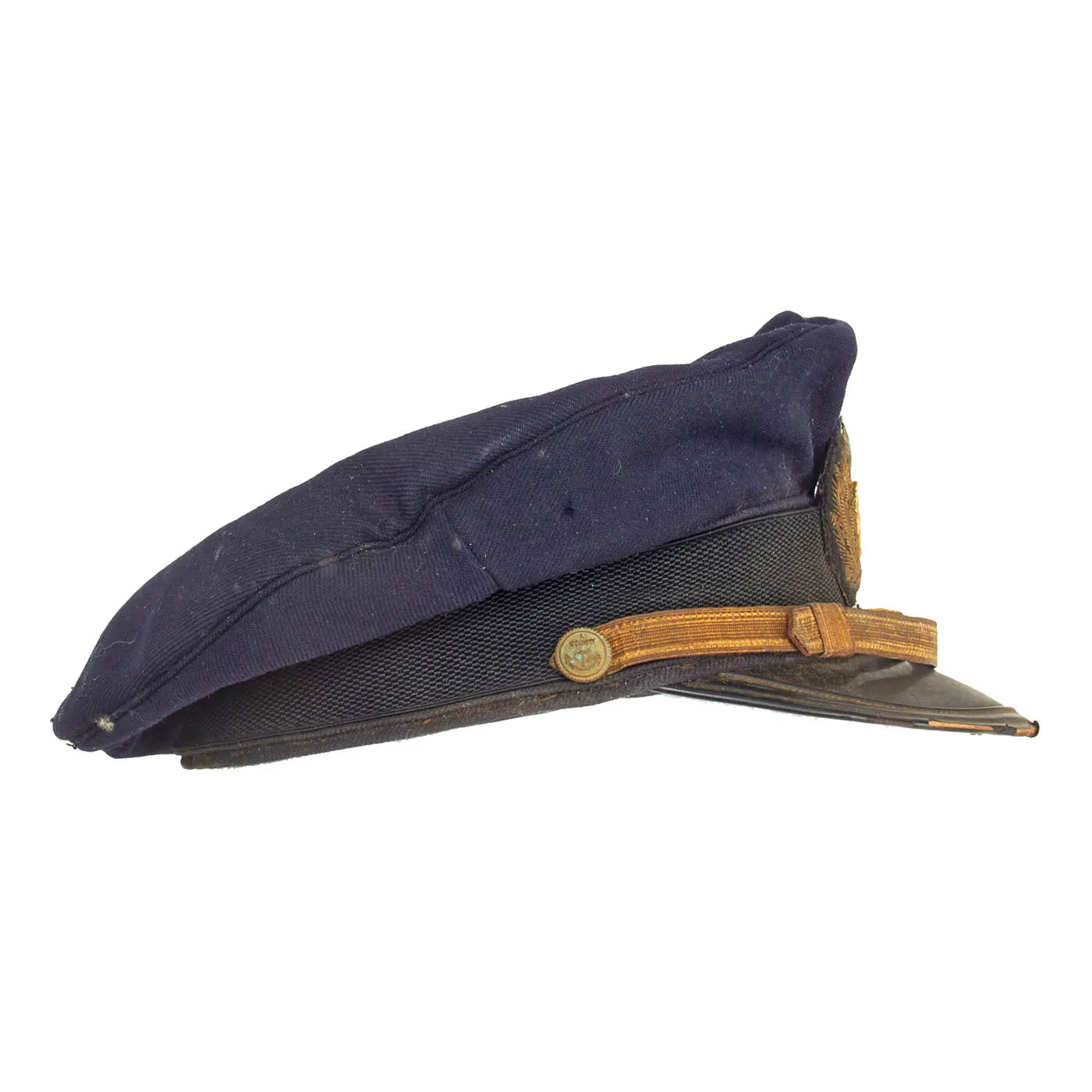 Original Japanese WWII U.S. Captured Imperial Japanese Merchant Marine Captain’s Visor - Taken From Torpedoed Japanese Vessel