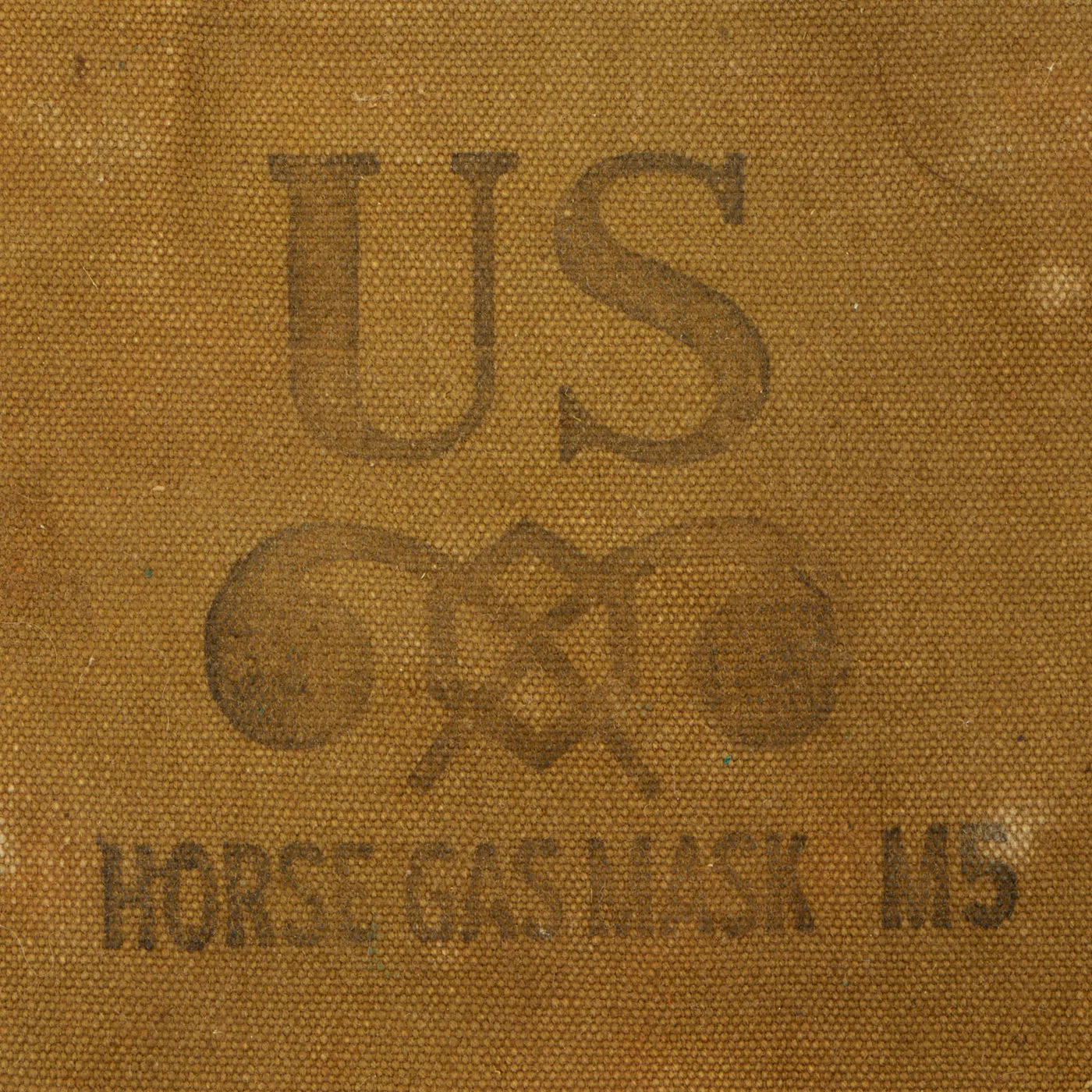 Original RARE U.S. WWII Cavalry M5 Gas Mask Pouch and Double Canister Carrier for Horse Gas Masks