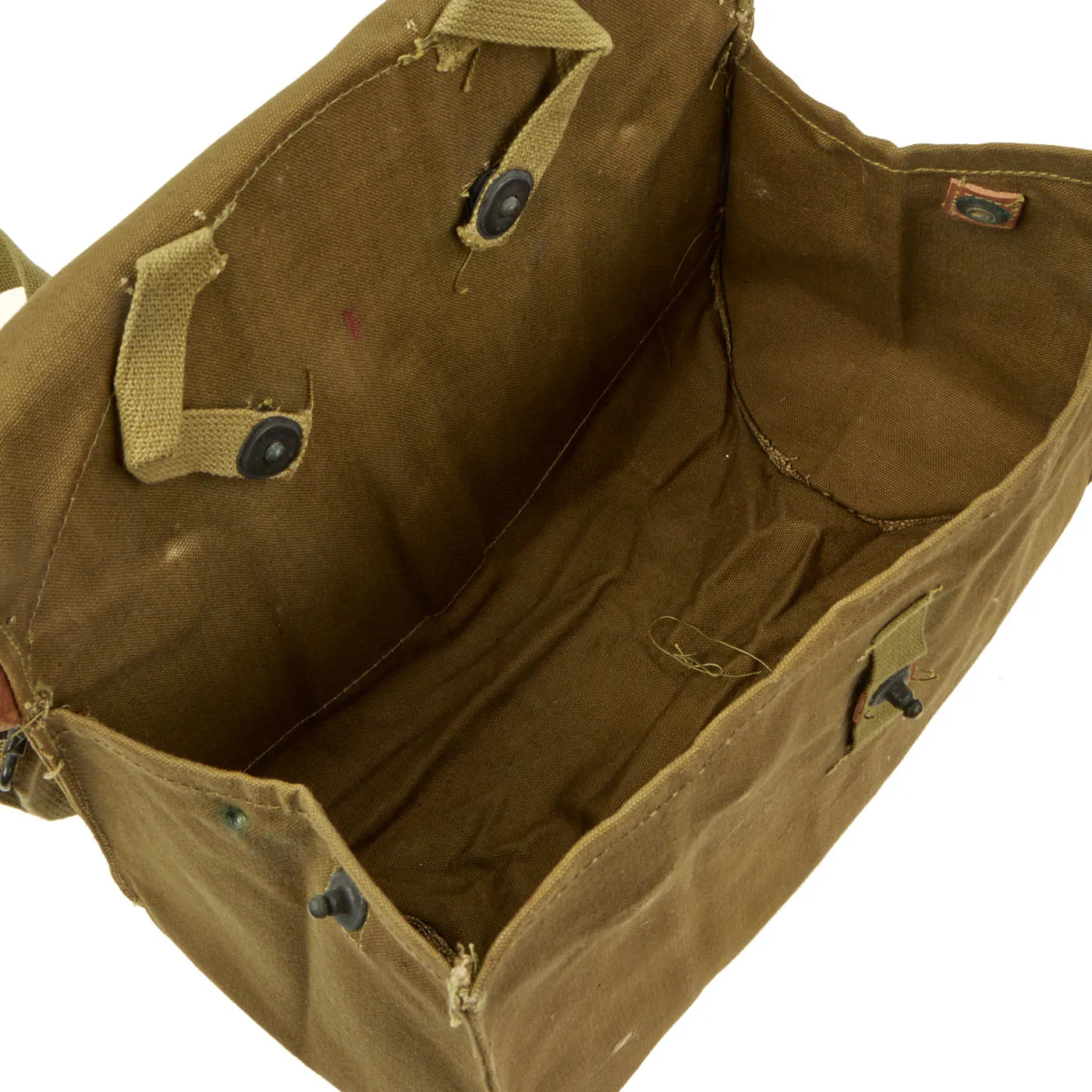 Original RARE U.S. WWII Cavalry M5 Gas Mask Pouch and Double Canister Carrier for Horse Gas Masks