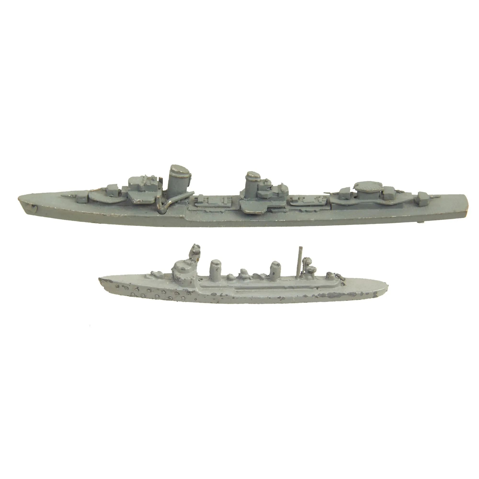 Original WWII U.S. Navy Teacher Models of British & French Ships in Case with Extra U.S. and Other Models