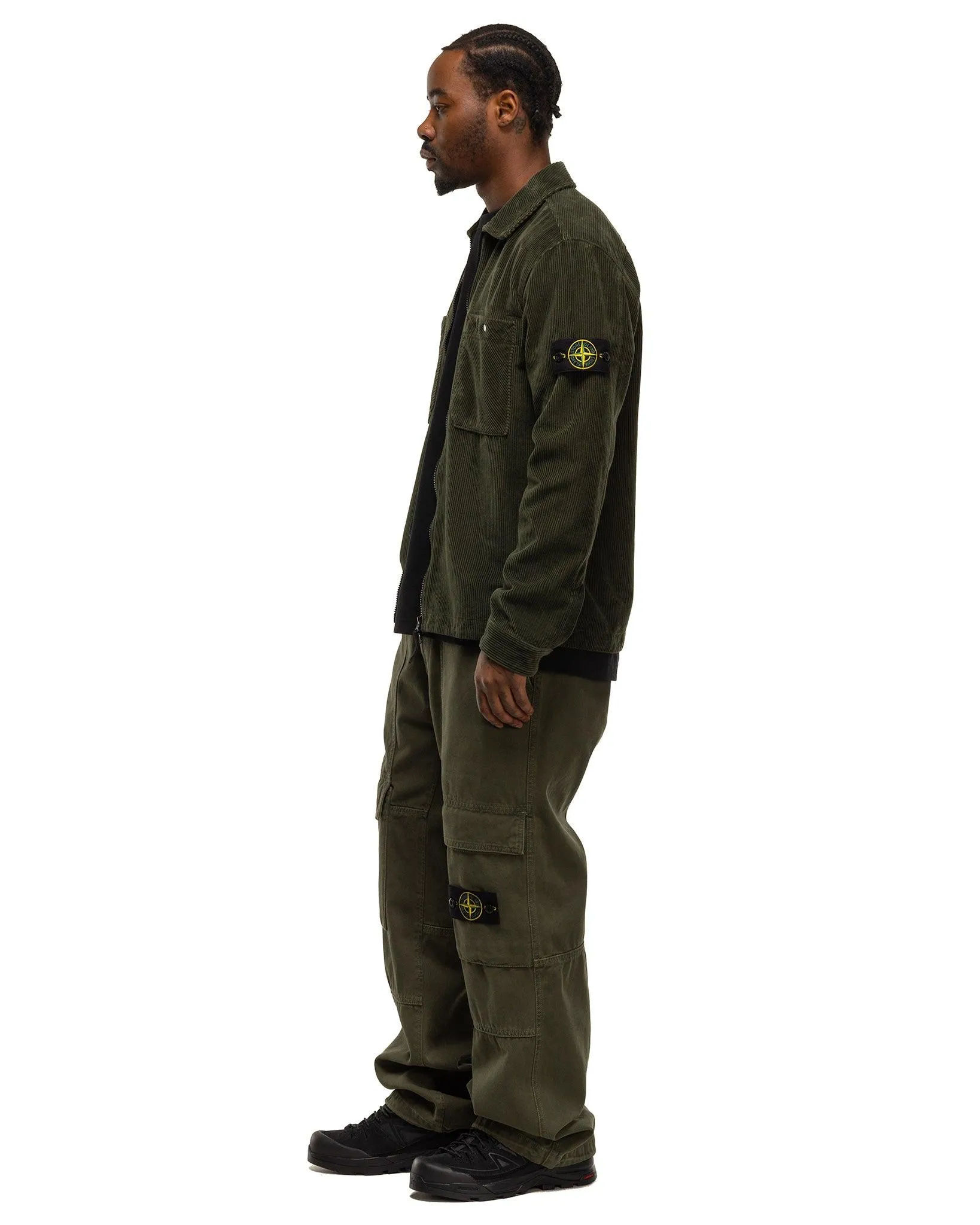 Panama Cotton 'OLD' Effect Relaxed Fit Cargo Pants Musk