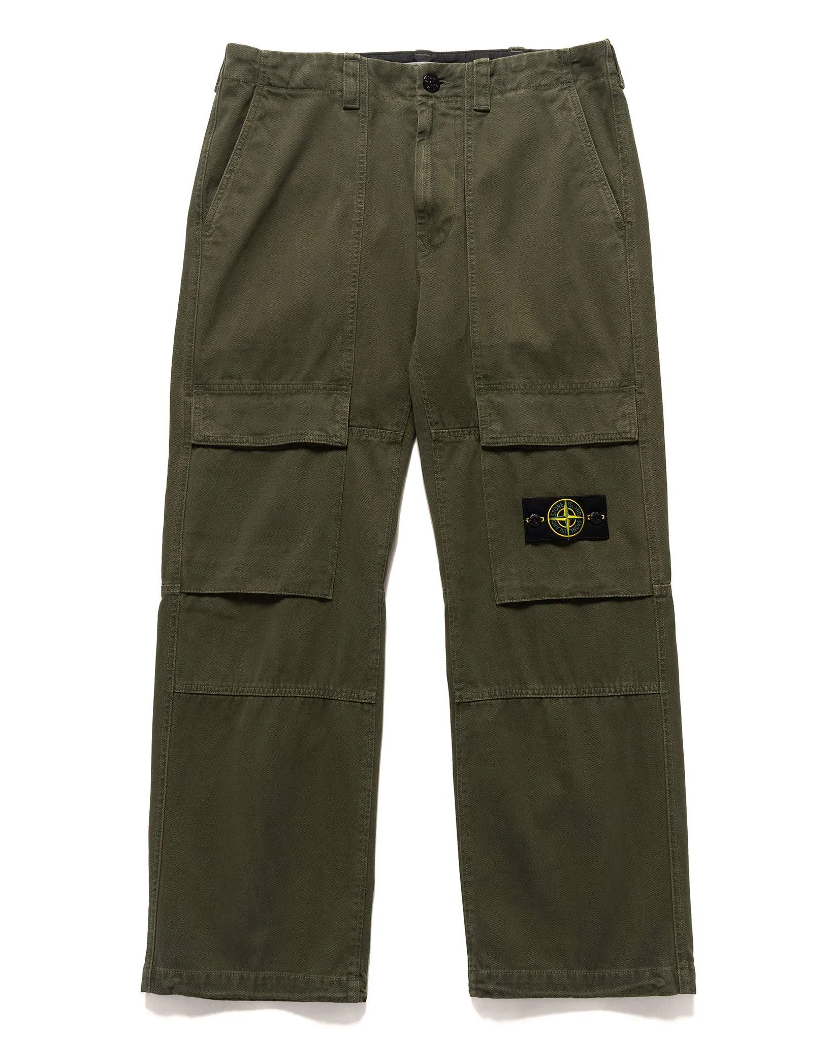 Panama Cotton 'OLD' Effect Relaxed Fit Cargo Pants Musk