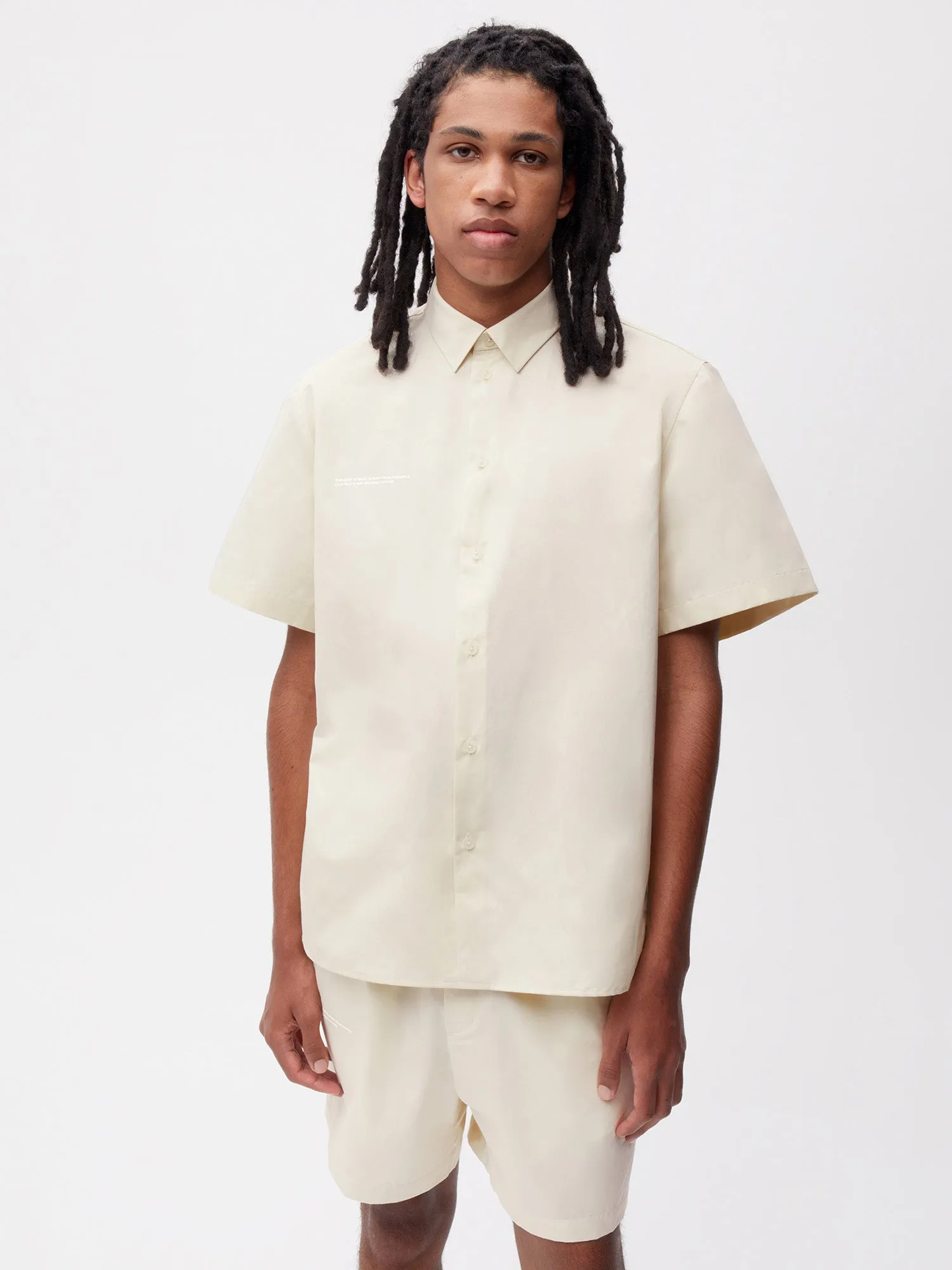 Pineapple Collared Short Sleeve Shirt—elderflower