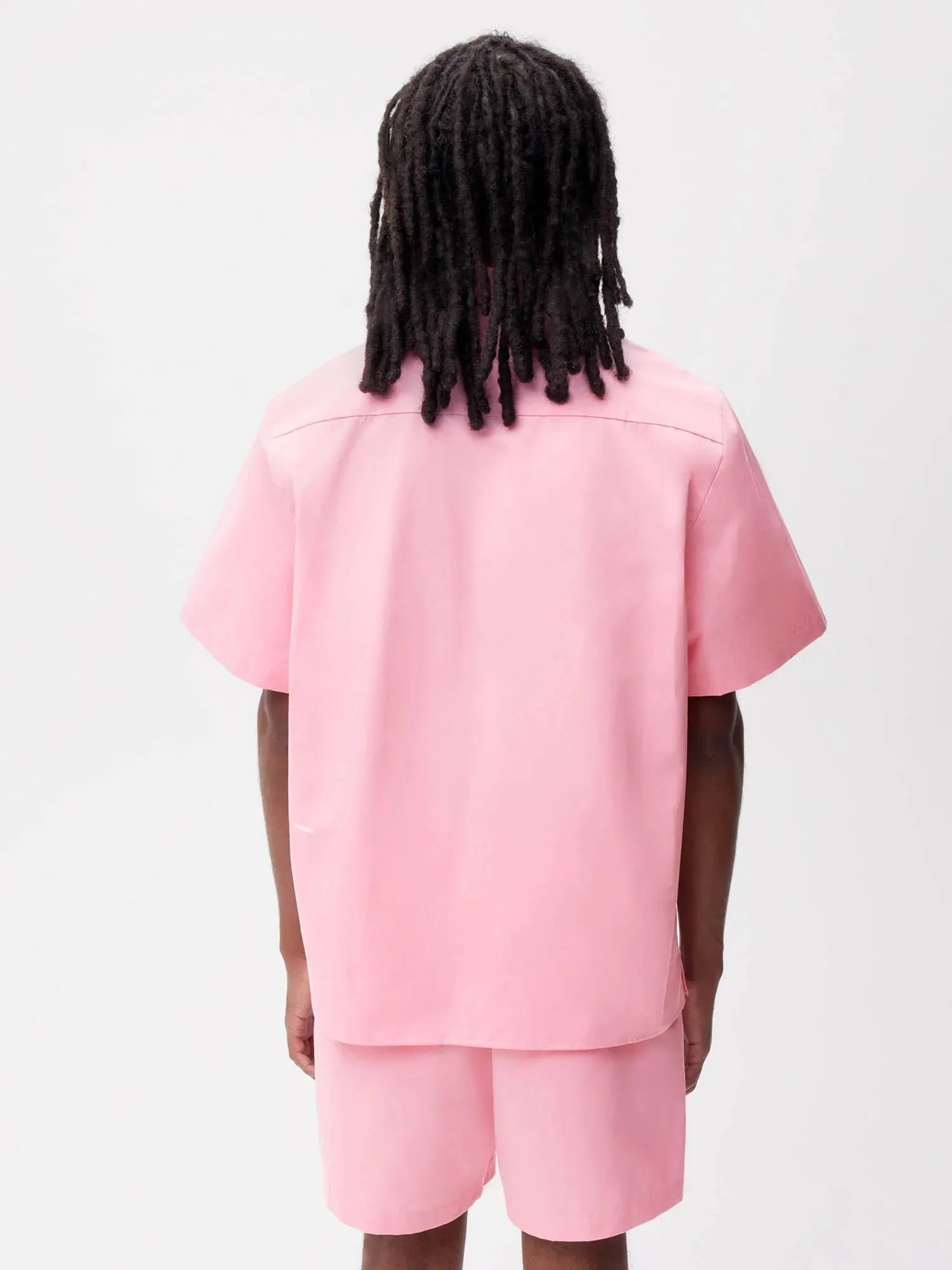 Pineapple Collared Short Sleeve Shirt—sakura pink