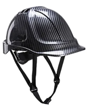 Portwest Endurance Carbon Look Vented Safety Helmet with 4-point chin strap - PC55