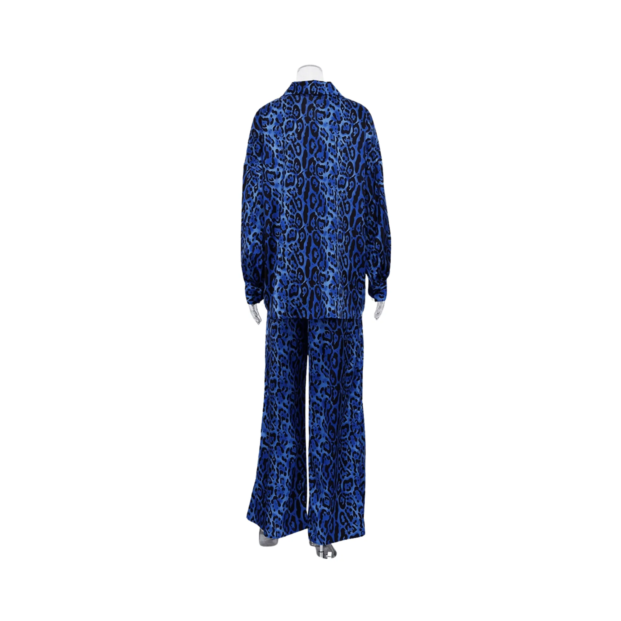 Pre Order:  Blue Leopard Top Pants Sleepwear Set