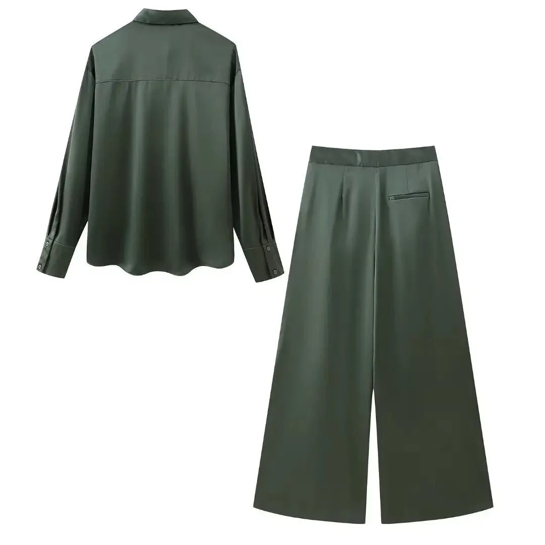 Pre Order:  Green Classic Top and Pants Set