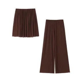 Pre Order:  Tube Top Pants Pleated Set