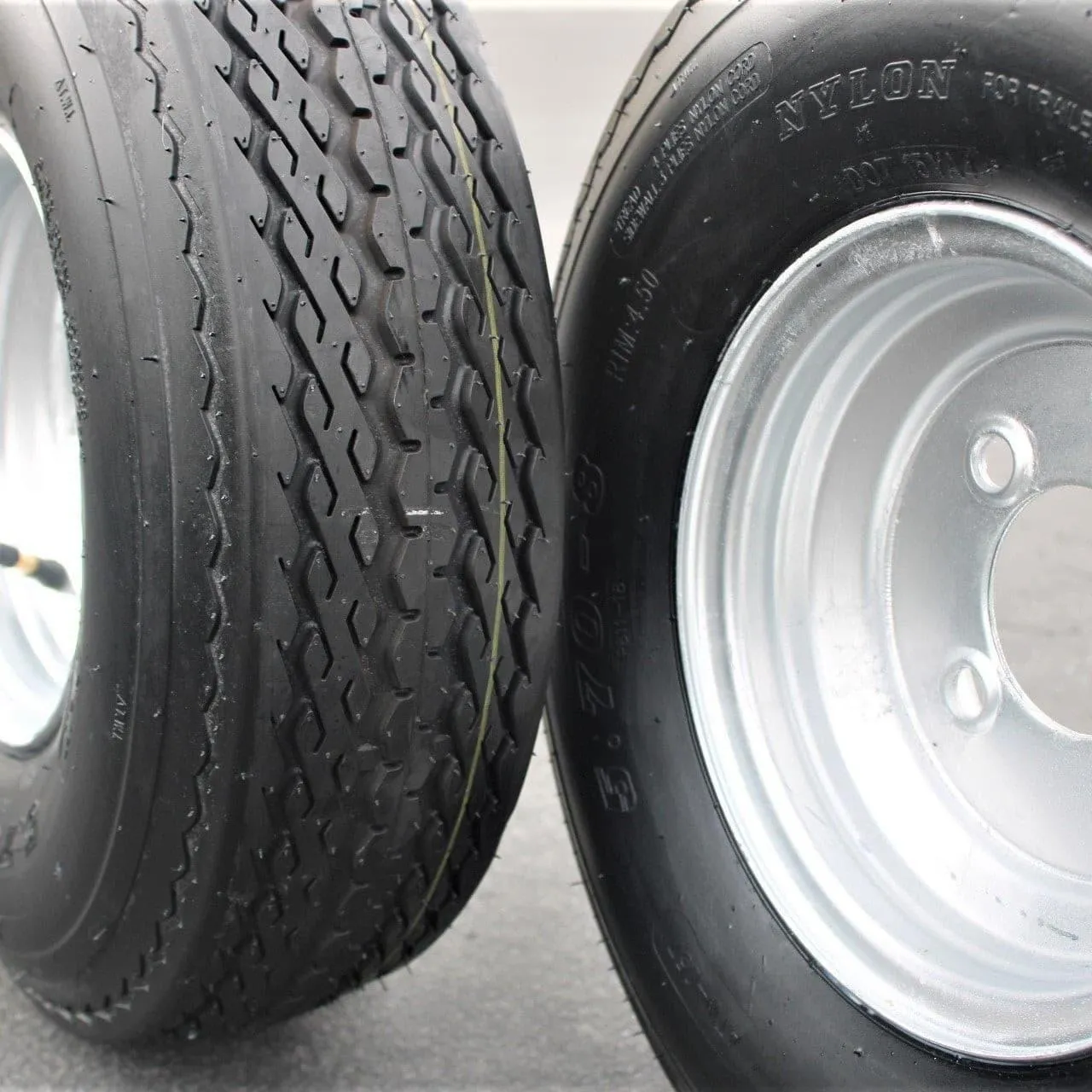 Qty: 1 Antego Trailer Tire On Rim 570-8 5.70-8 Load C 4 Lug Galvanized Wheel