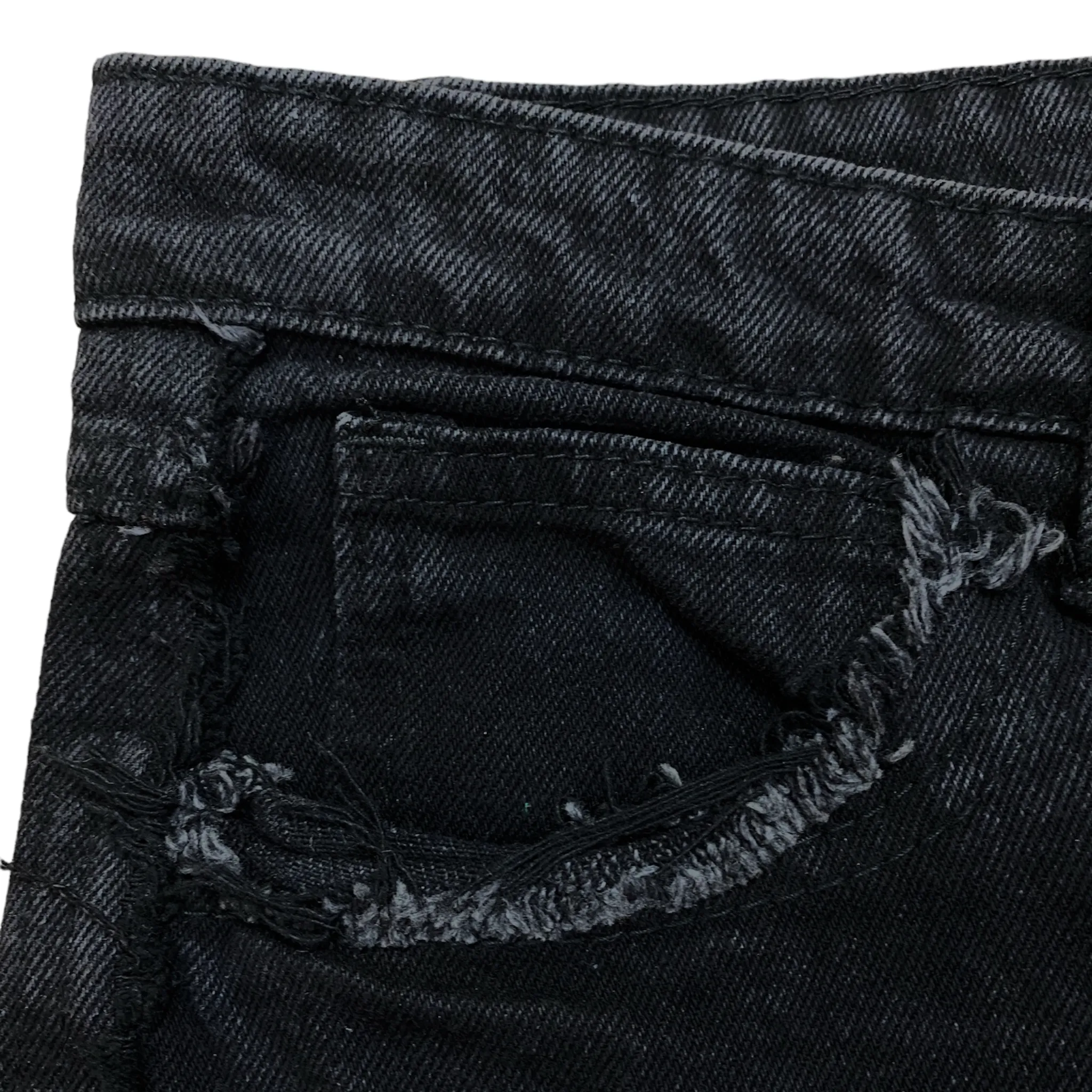 Relax fit deconstructed jeans with zipper cuff