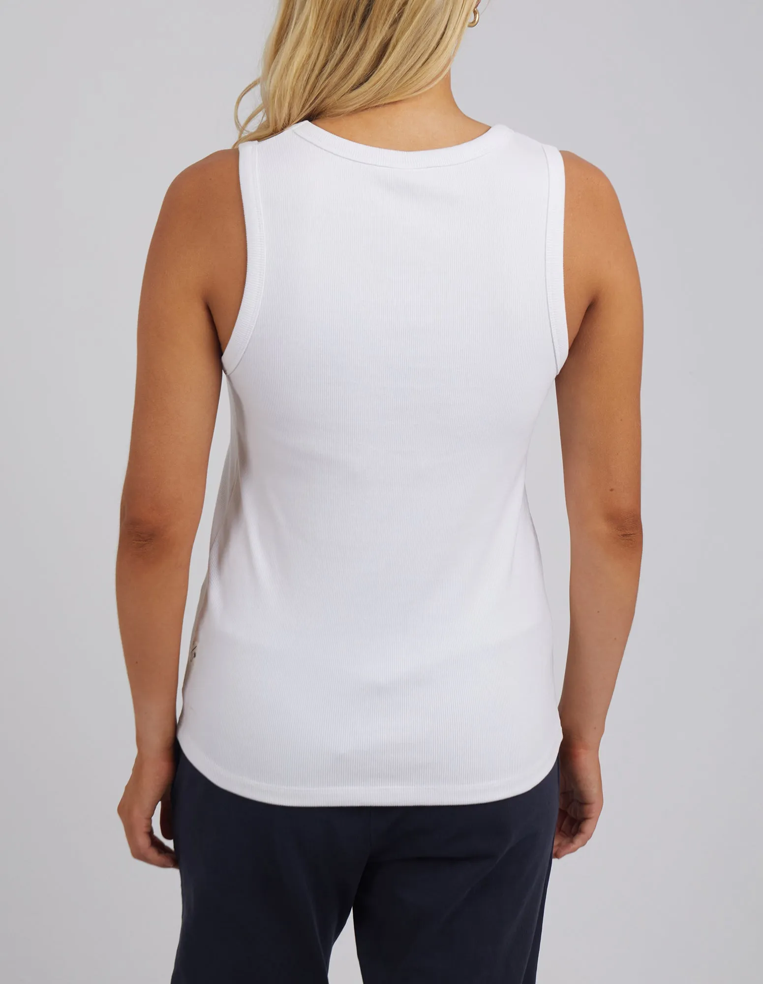 Rib Crew Tank White