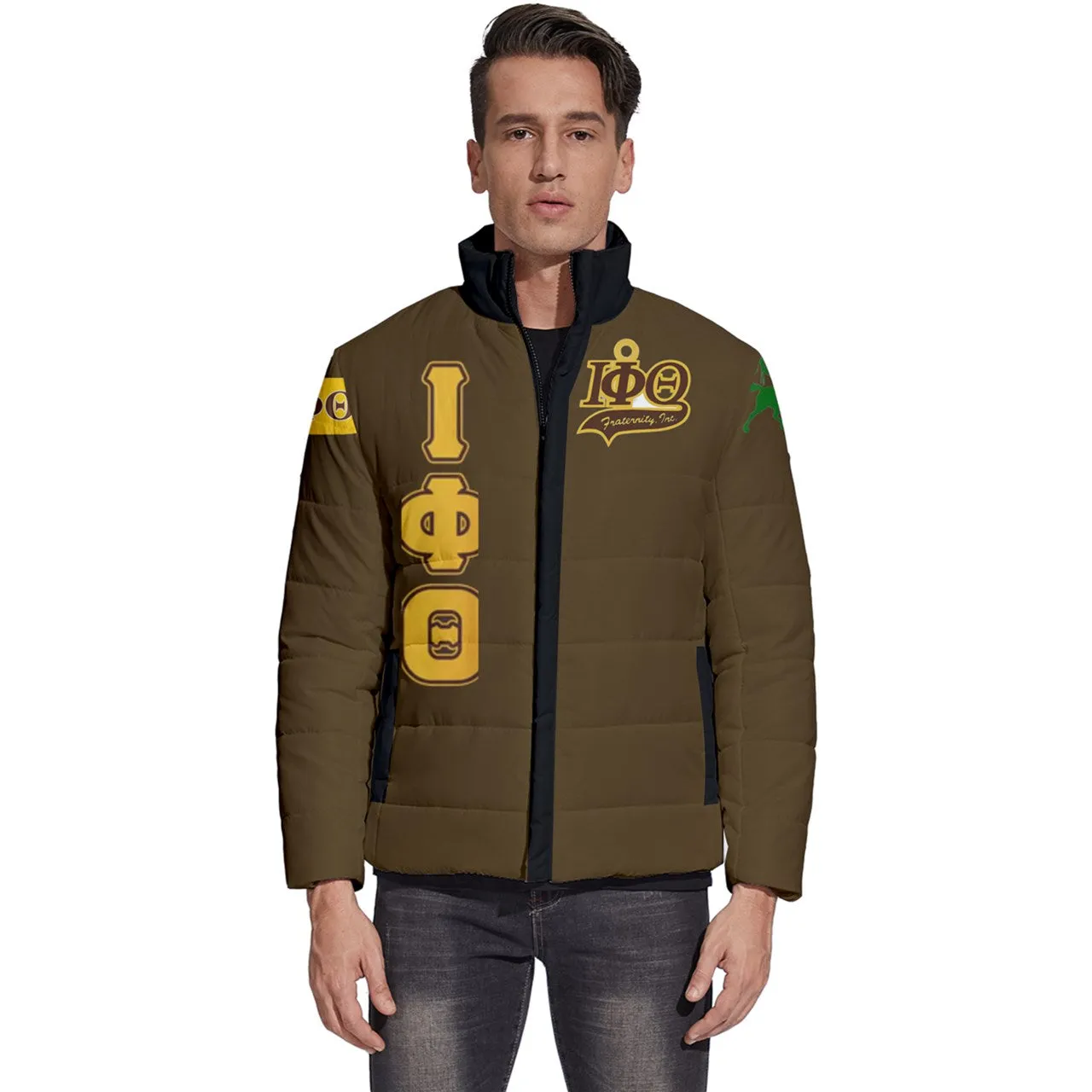 Ricky Iota Phi Theta Faternity Puffer Jacket Men's Puffer Bubble Jacket Coat