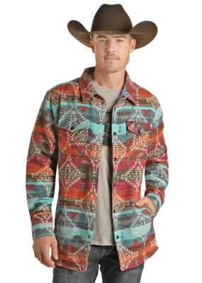 Rock & Roll Men Cotton Aztec Shirt Jacket