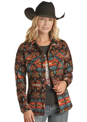 Rock & Roll Women Wool Aztec Shirt Jacket