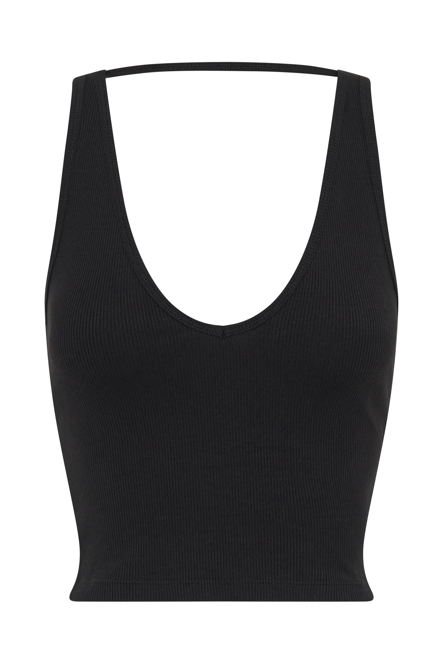 Rory Ribbed Yoga Top - Black