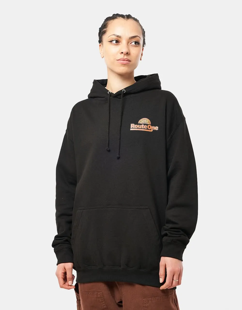 Route One Orange Soda Pullover Hoodie - Deep Black