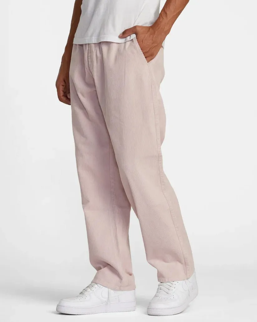 RVCA "Americana" Elastic Waist Corduroy Pants - Pale Mauve