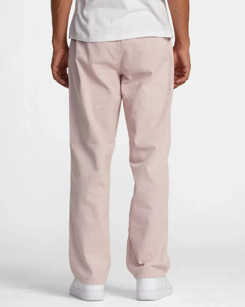 RVCA "Americana" Elastic Waist Corduroy Pants - Pale Mauve