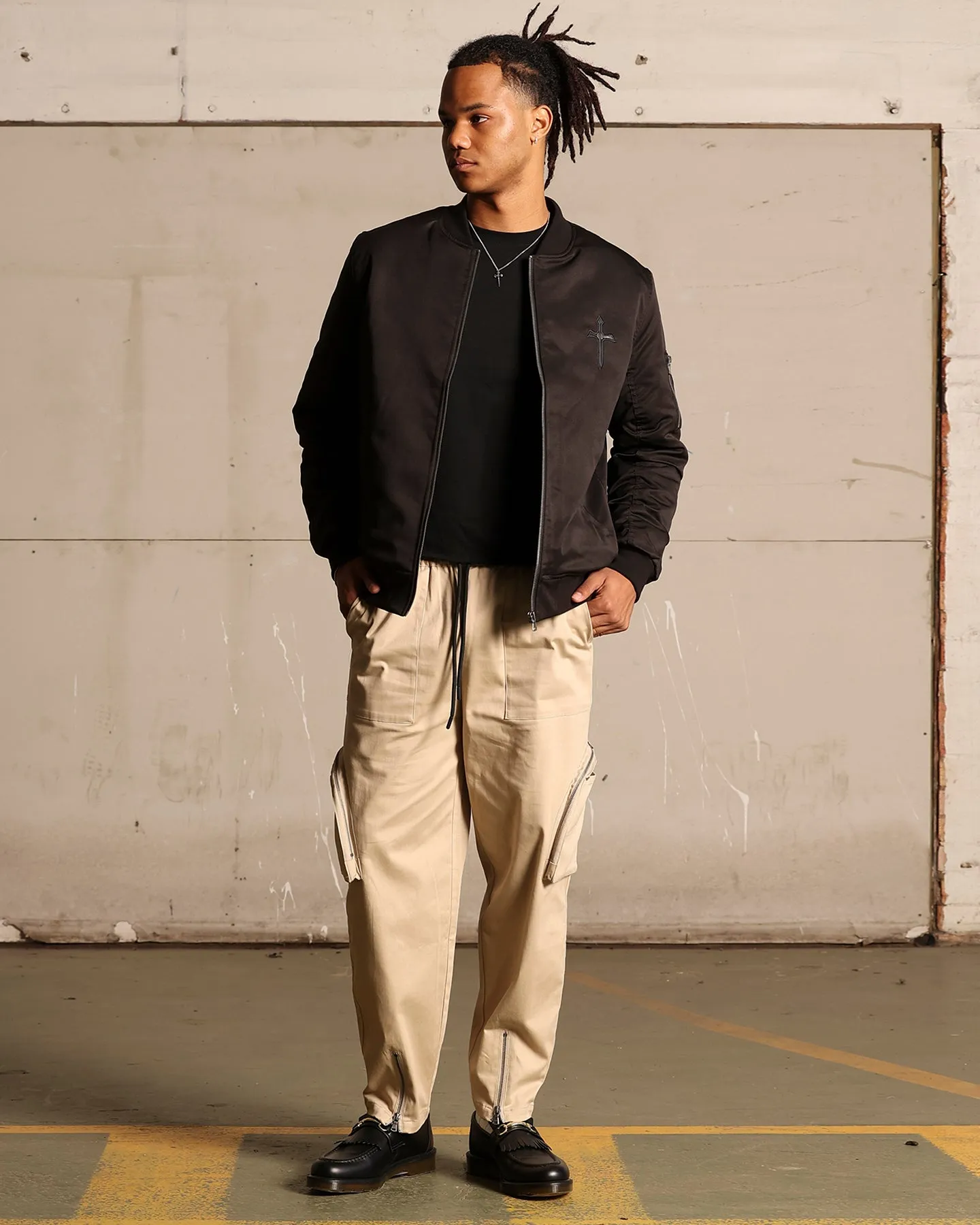 Saint Morta Gallery Zip Cargo Pants Stone