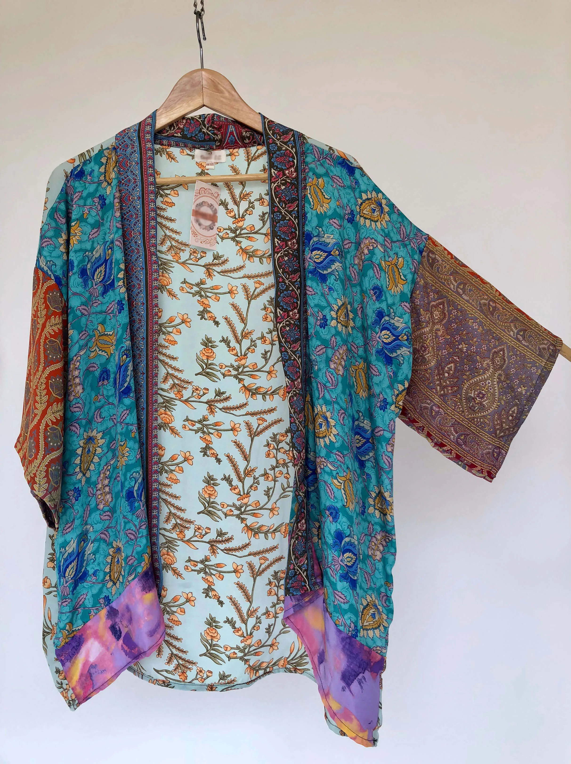 Short Kimono Patchwork Sari Jacket