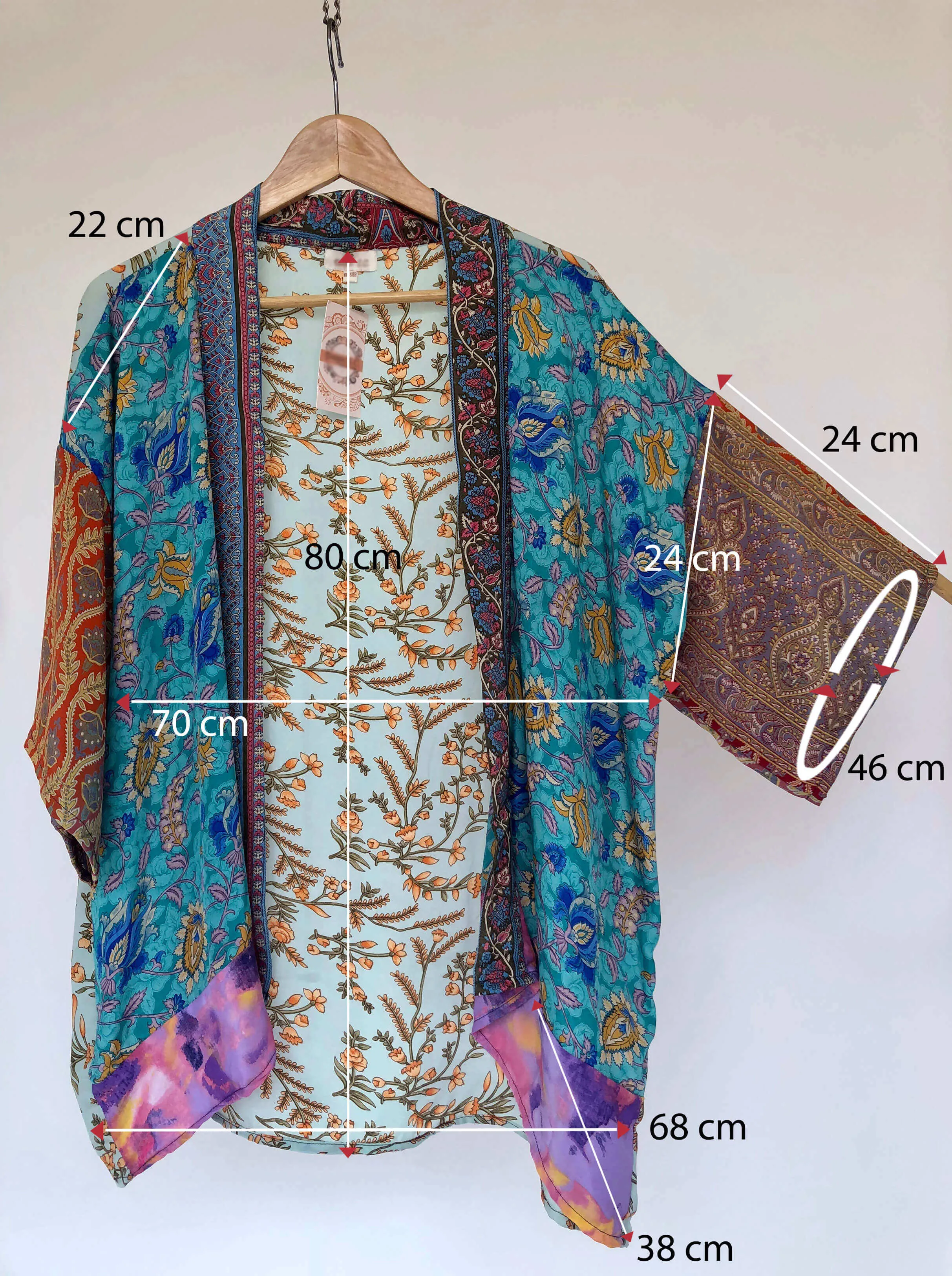 Short Kimono Patchwork Sari Jacket