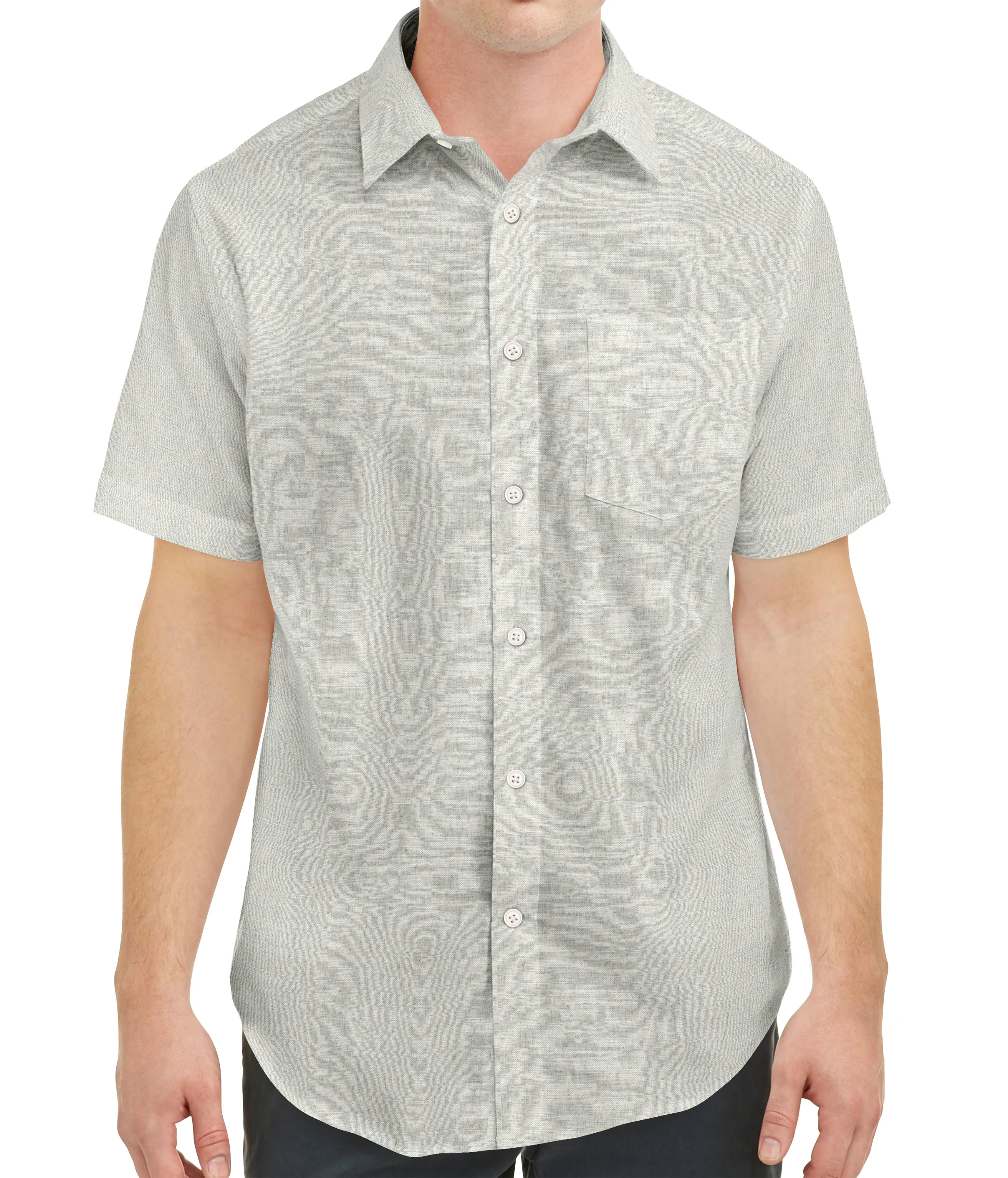 Short Sleeve Linen Shirt in Sand