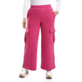 Side Pockets Elastic Waist Pants