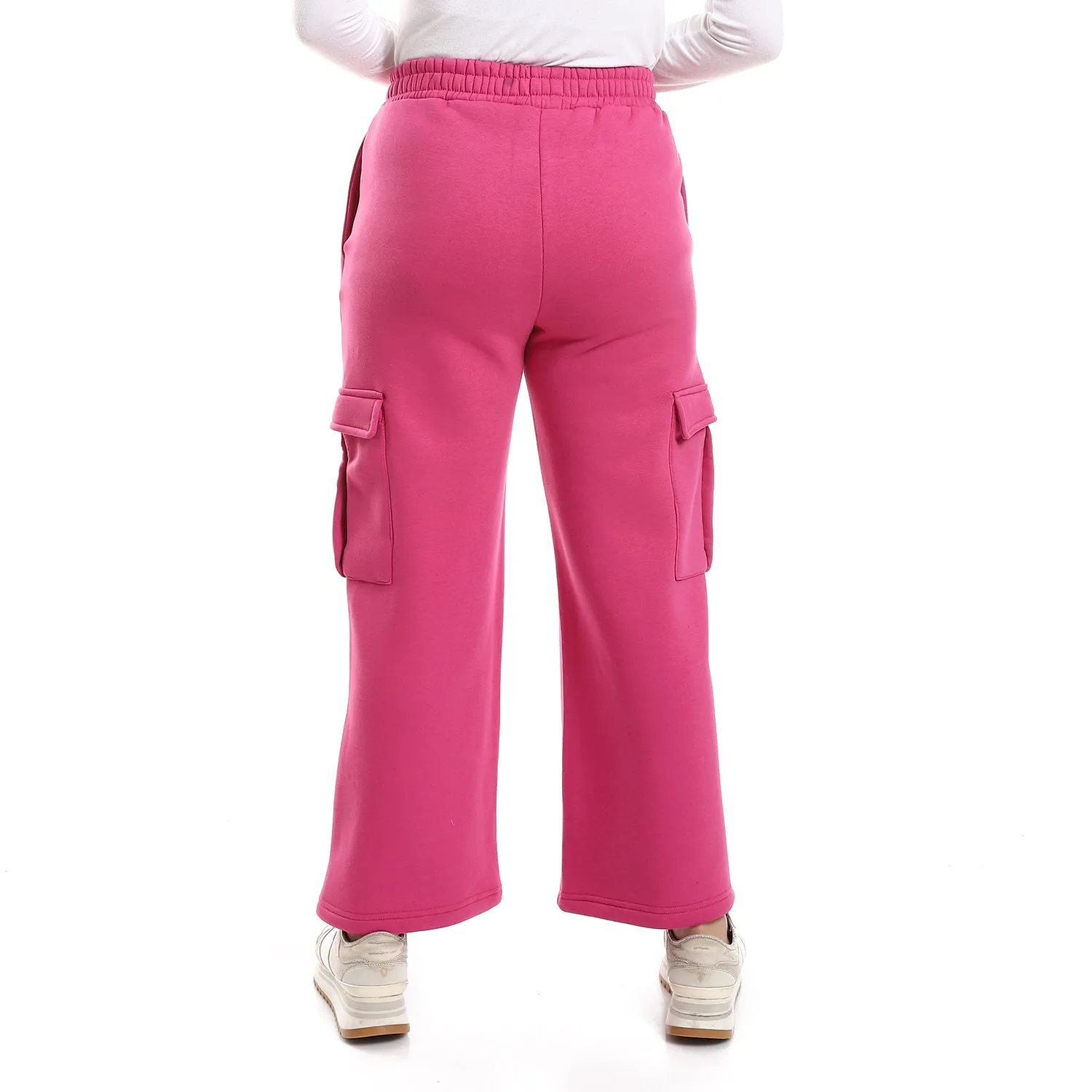 Side Pockets Elastic Waist Pants