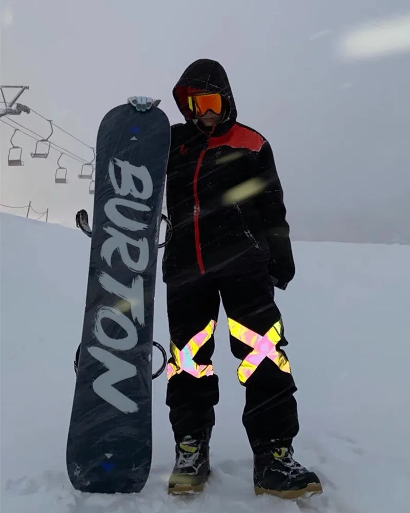 Ski Wear Neon Reflective Baggy Snow Pants