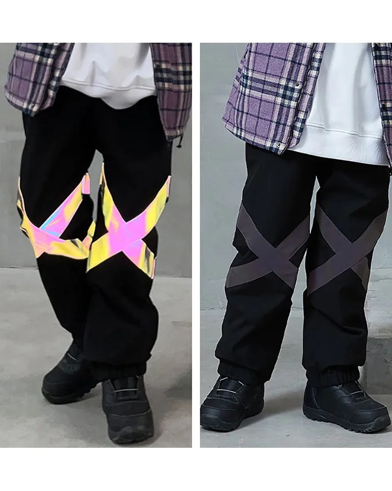 Ski Wear Neon Reflective Baggy Snow Pants