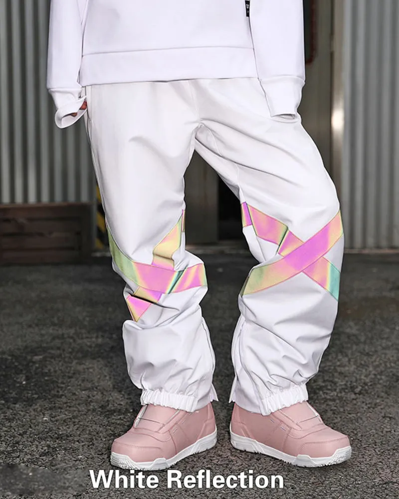 Ski Wear Neon Reflective Baggy Snow Pants