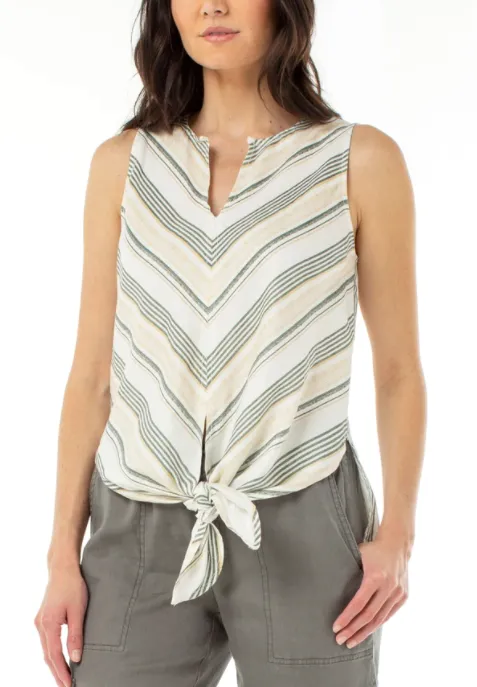 Sleeveless Tie Front Shirt