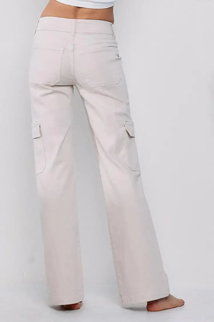 SneakPeek - Mid Rise Slim Bootcut Cargo Pants