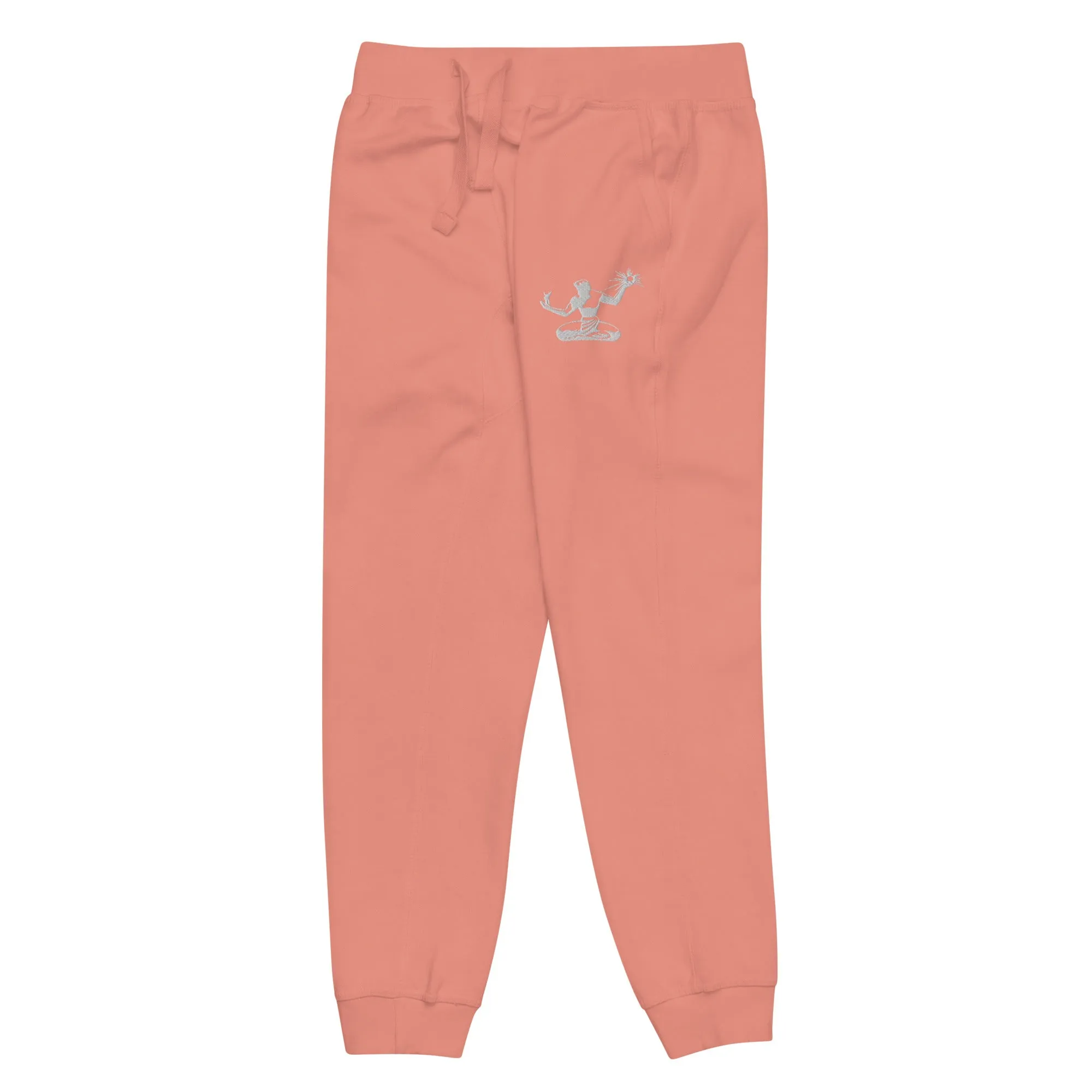 Spirit of Detroit Premium Embroidered Unisex Fleece Sweatpants - Mauve / White