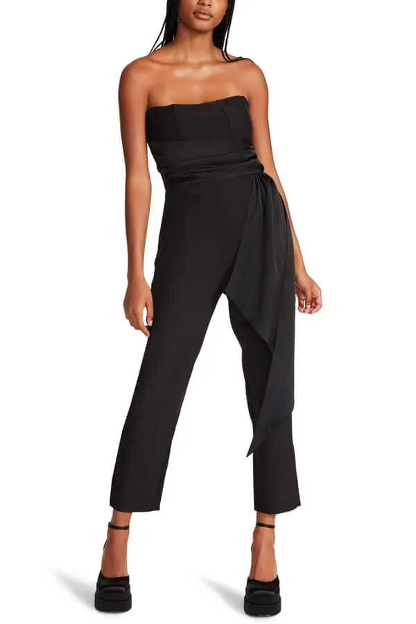 Steve Madden Harlen Strapless Wrap Belt Jumpsuit