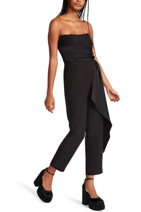 Steve Madden Harlen Strapless Wrap Belt Jumpsuit