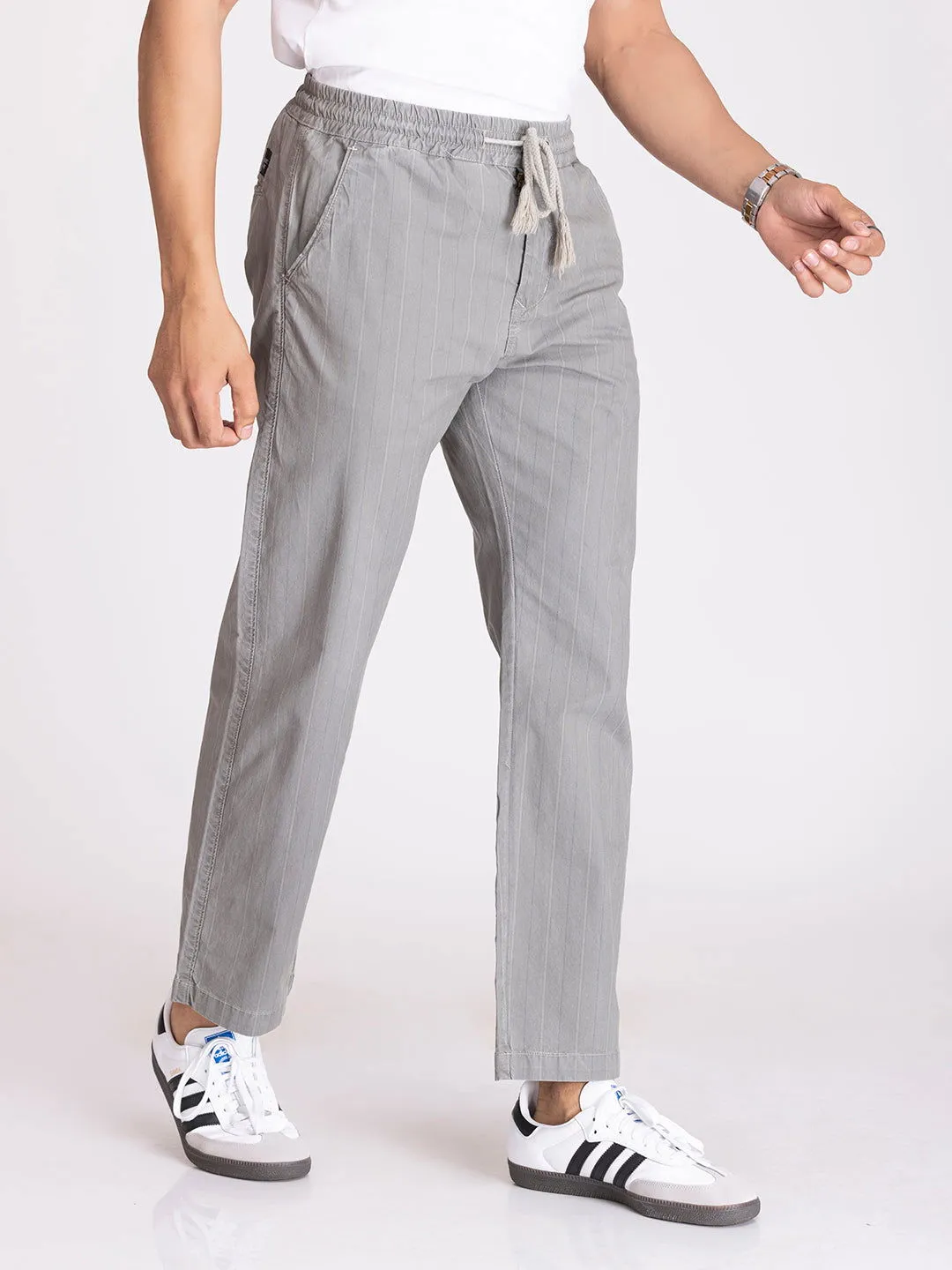 Striped Drawstrings chinos