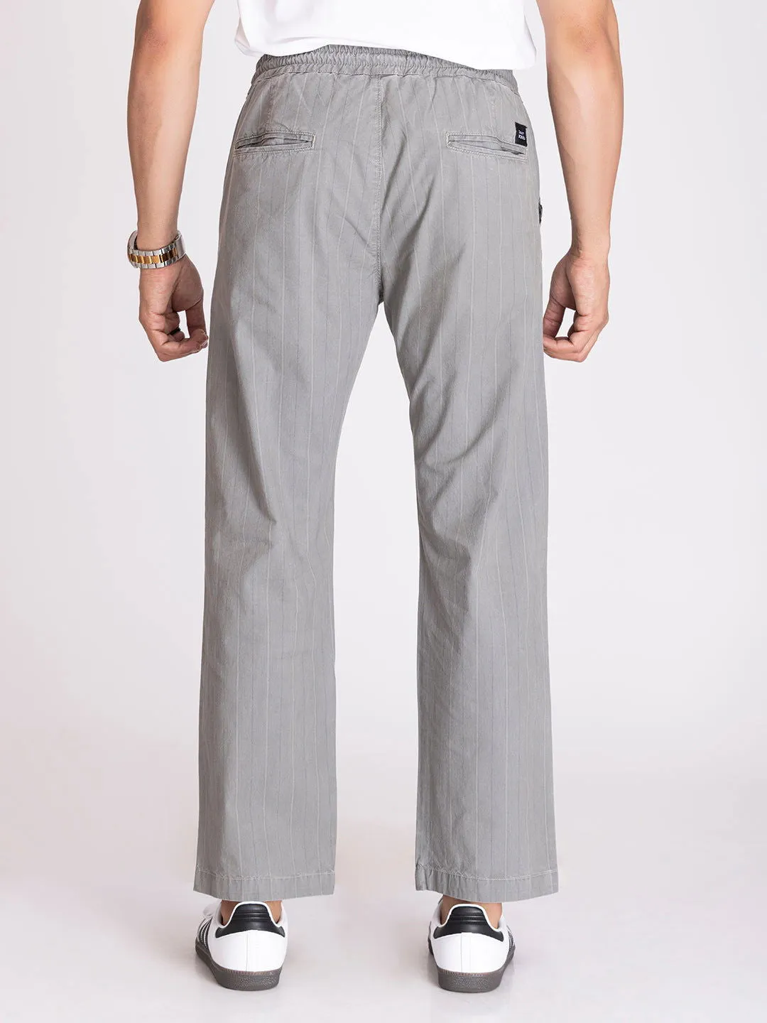 Striped Drawstrings chinos