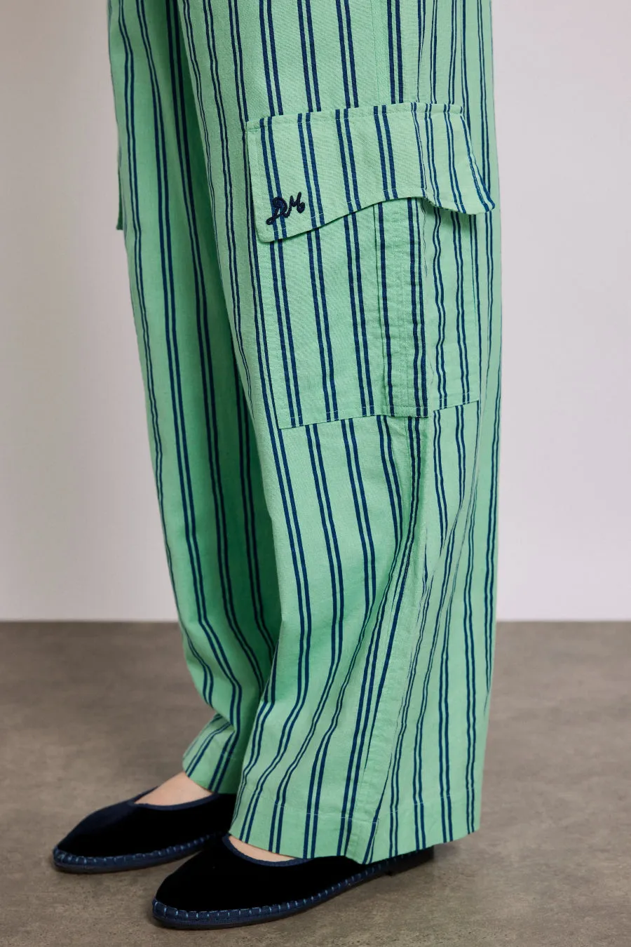 sydney coastal cargo pants - mint stripe