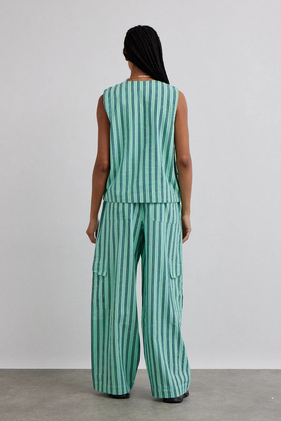 sydney coastal cargo pants - mint stripe