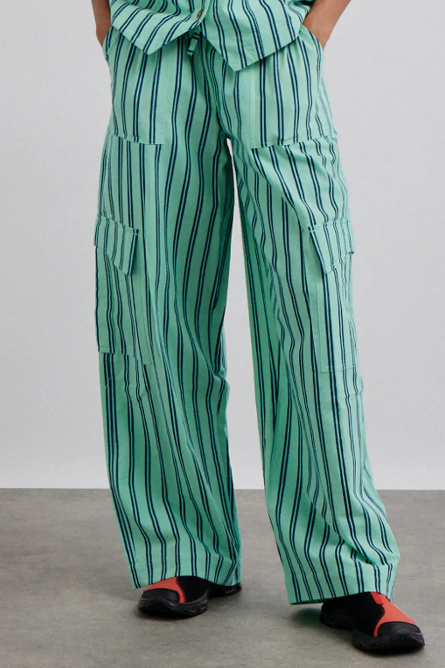 sydney coastal cargo pants - mint stripe