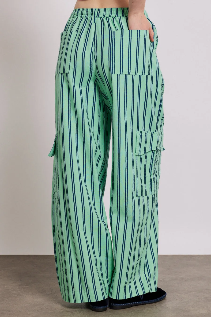 sydney coastal cargo pants - mint stripe