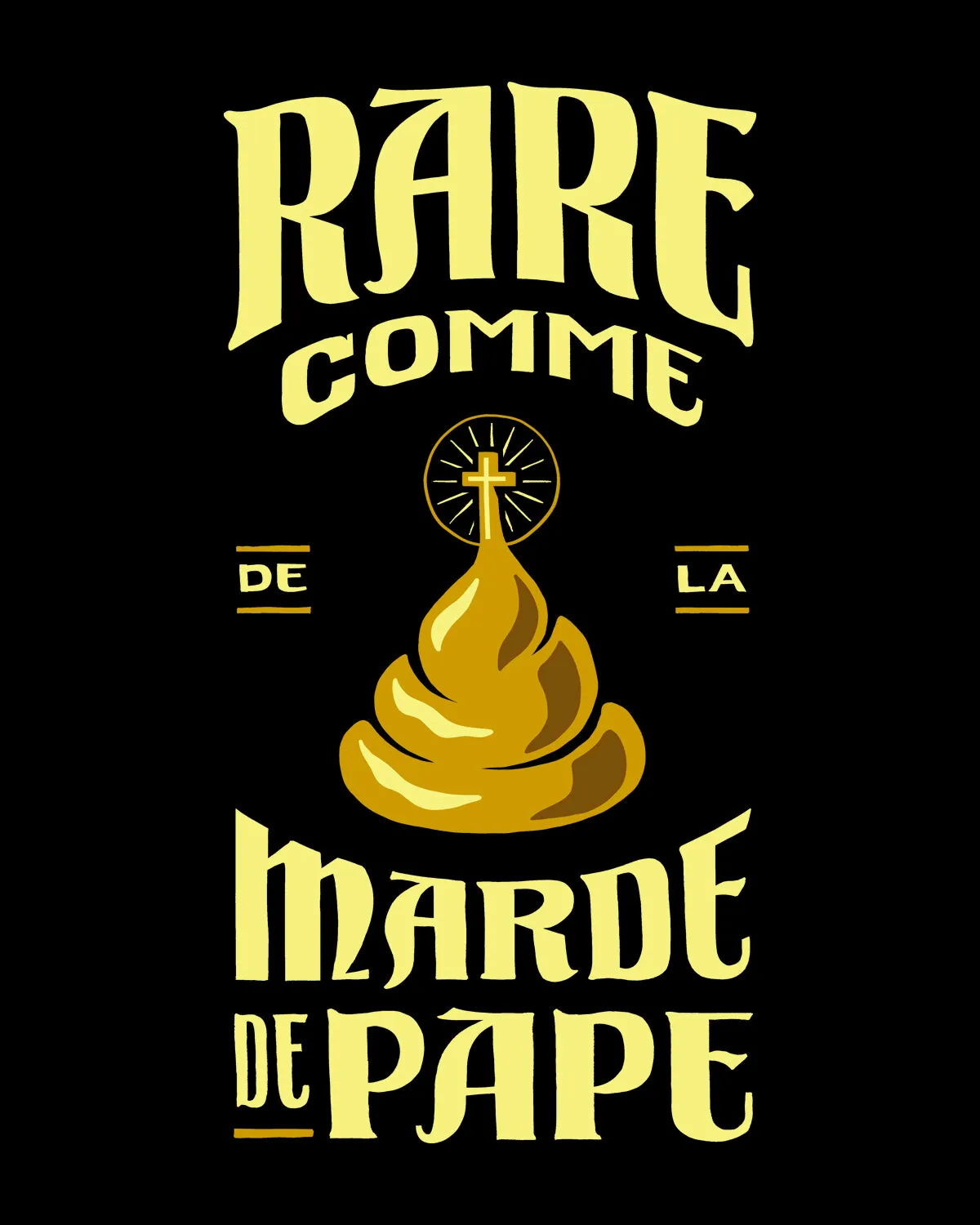 T-shirt Phoque Apparel noir Rare comme de la marde de pape