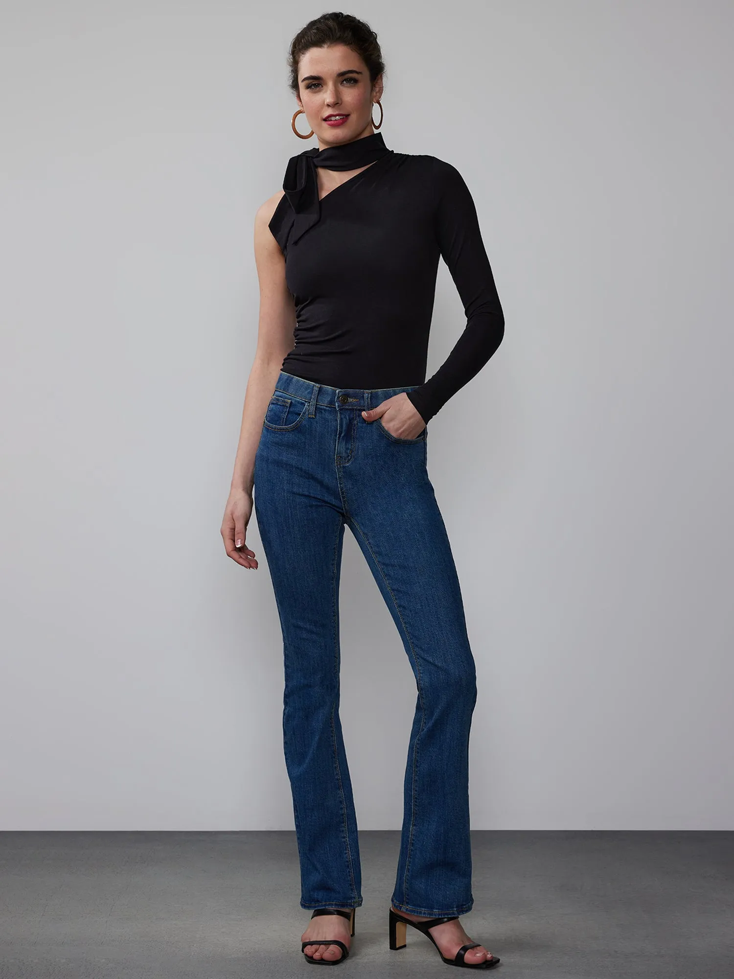 Tall High Rise Curved Yoke Bootcut Jeans