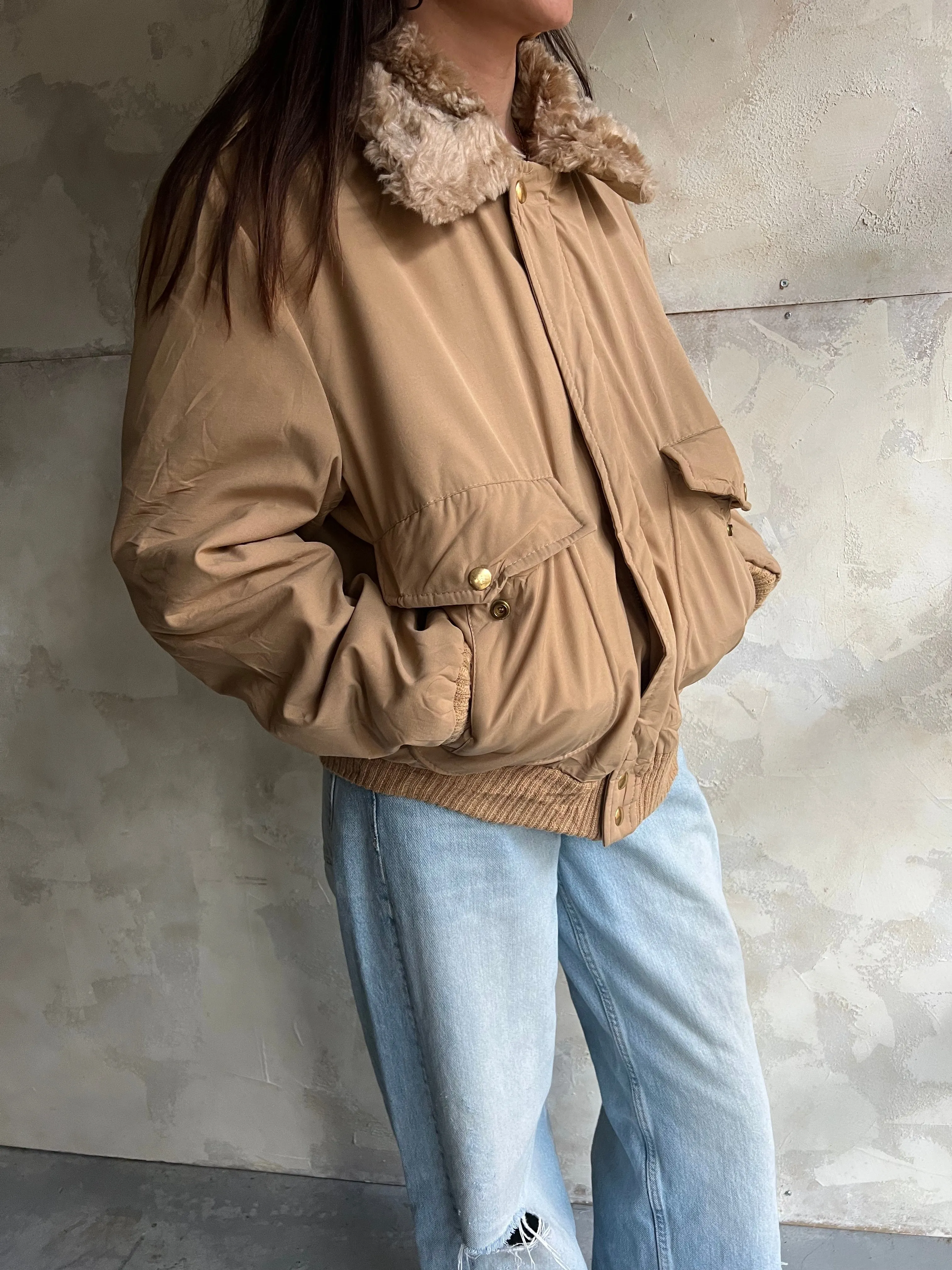 Tan Puffer Jacket