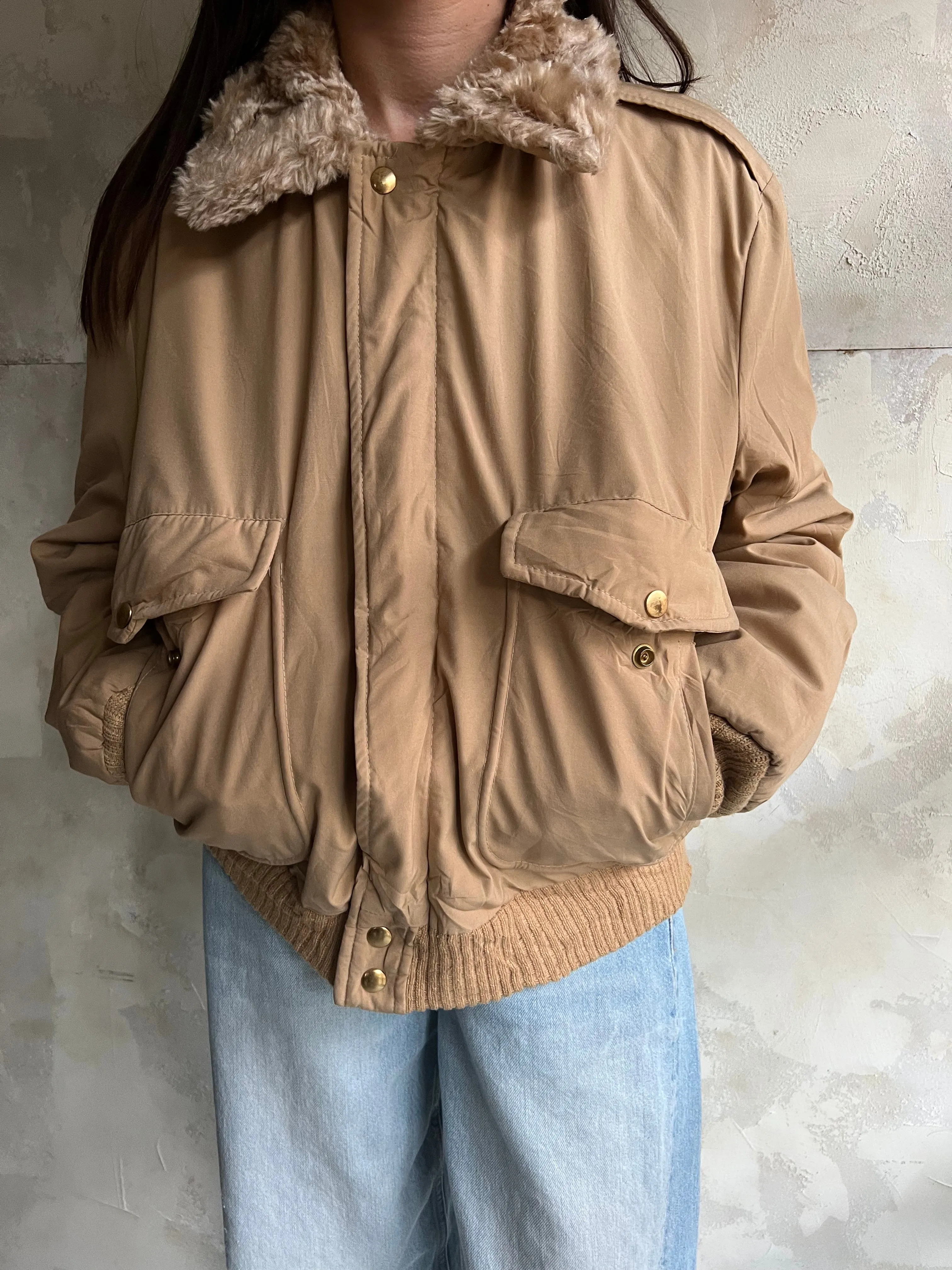 Tan Puffer Jacket