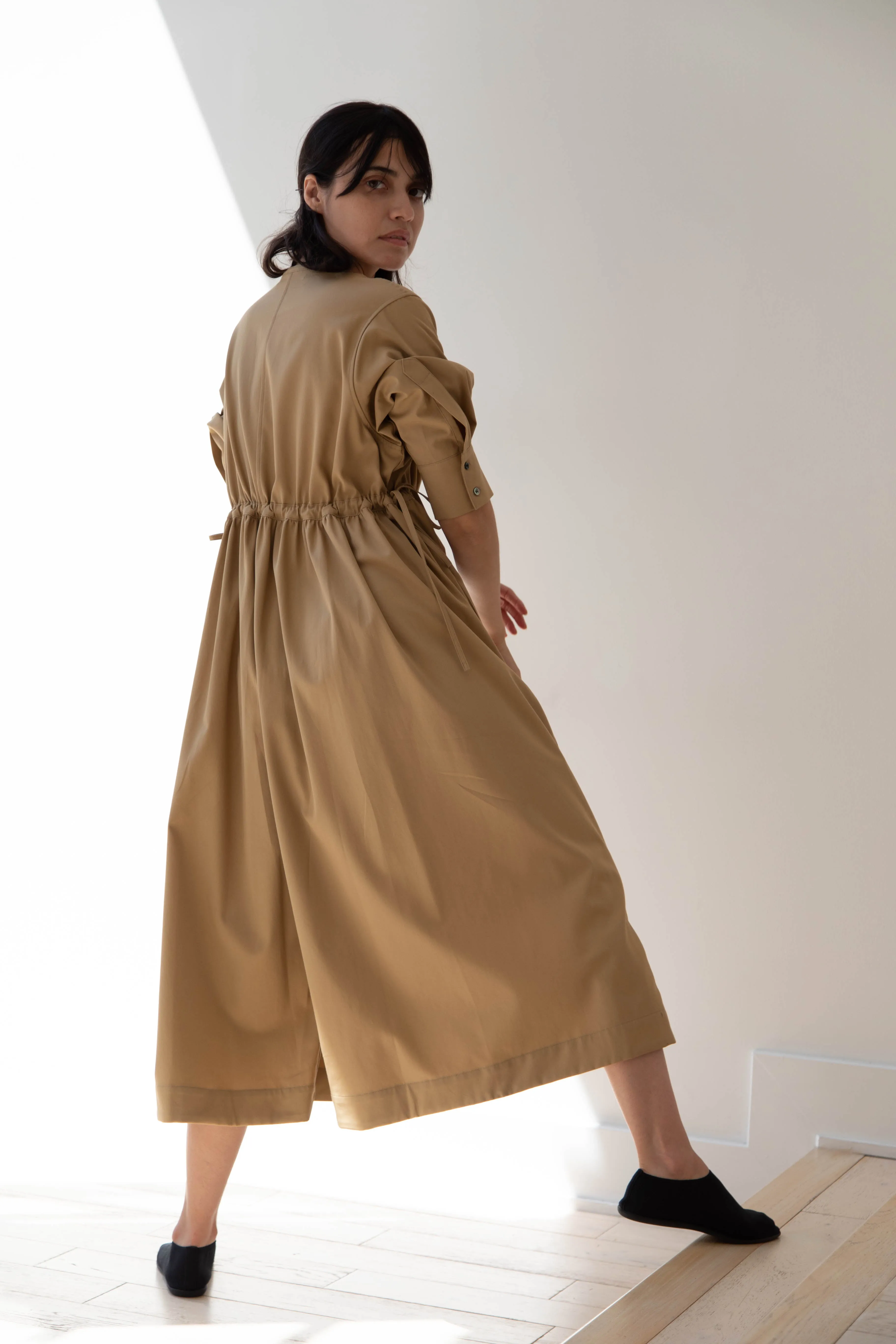 Tenne Handcrafted Modern | Waist String Jumpsuit In Camel